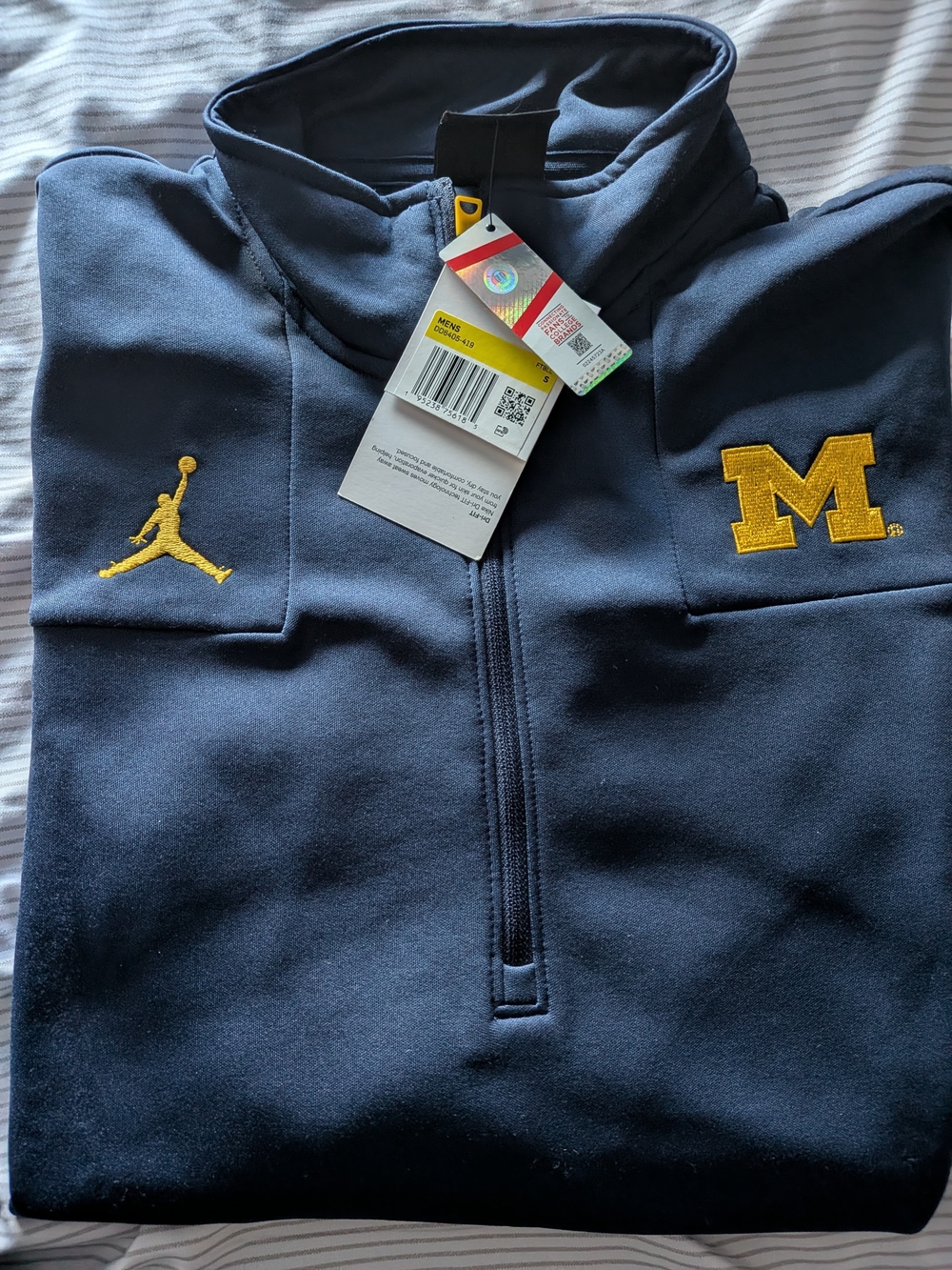 Jordan x Michigan Navy 1/4 Zip Pullover New wTags